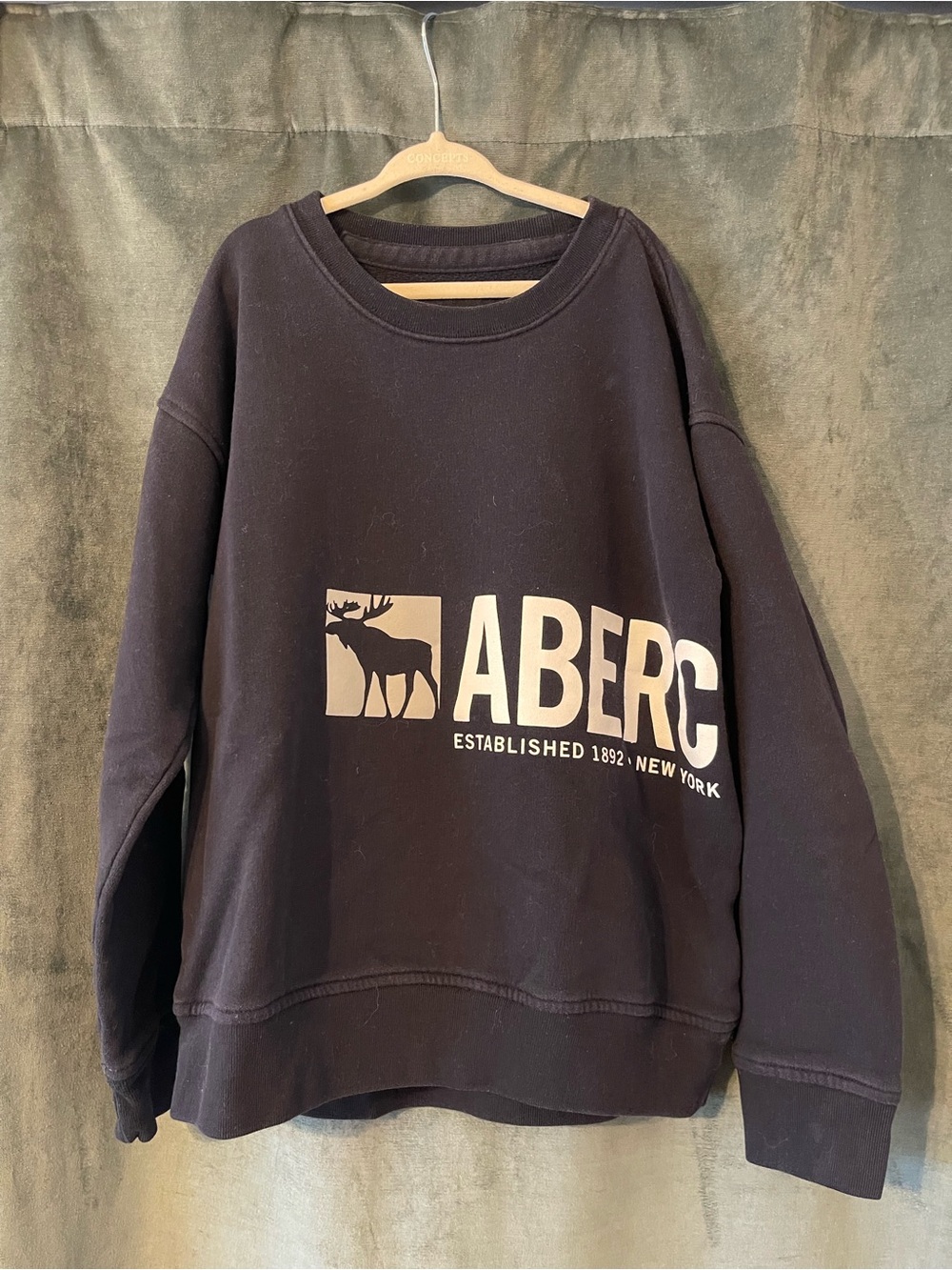 abercrombie kids Black Logo Crewneck Sweatshirt